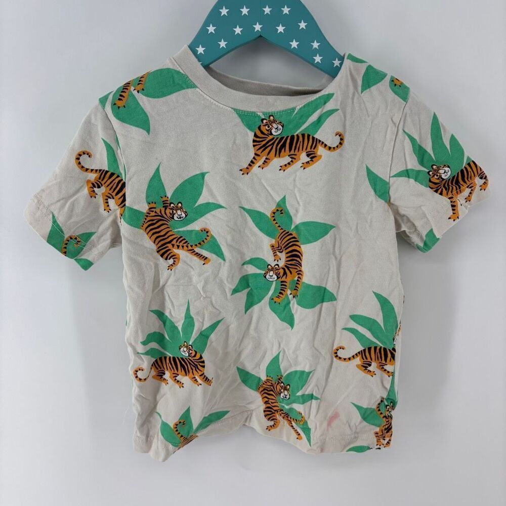 H&M Kid's Multicolor Short Sleeve Cotton Allover Tiger Print T-Shirt Size 4T